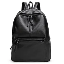 Women Backpacks pu Leather Black Backpack For Girls Female Travel Backpack Normcore Style 2018 Simple hot sale