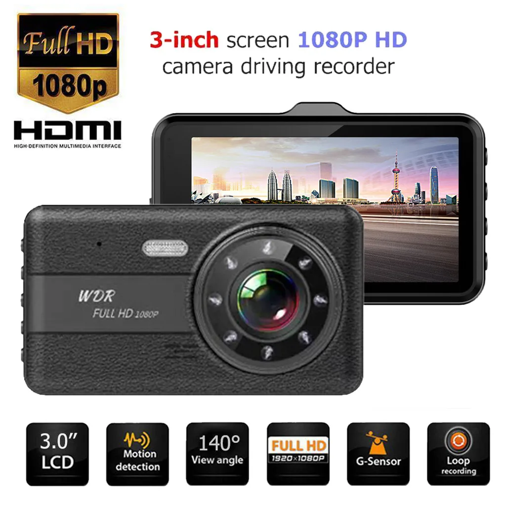 Arival горячий 3 в ips FHD 1080P Автомобильный видеорегистратор 140 градусов широкоугольный видеорегистратор камера видео рекордер