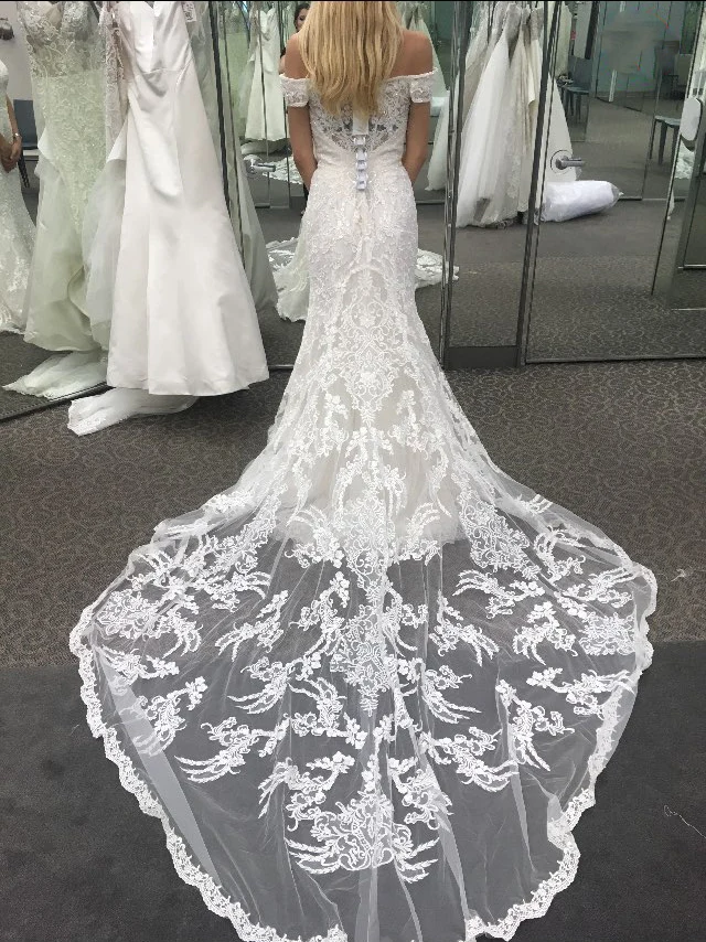 Vestido-de-Noiva-2019-New-Mermaid-Wedding-Dress-Off-the-shoulder-Romantic-Tulle-Lace-Bridal-Gown (1)