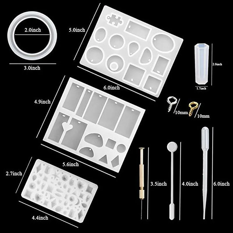 127Pcs Resin Casting Silicone Mold Kit Making Jewelry Mould DIY Craft