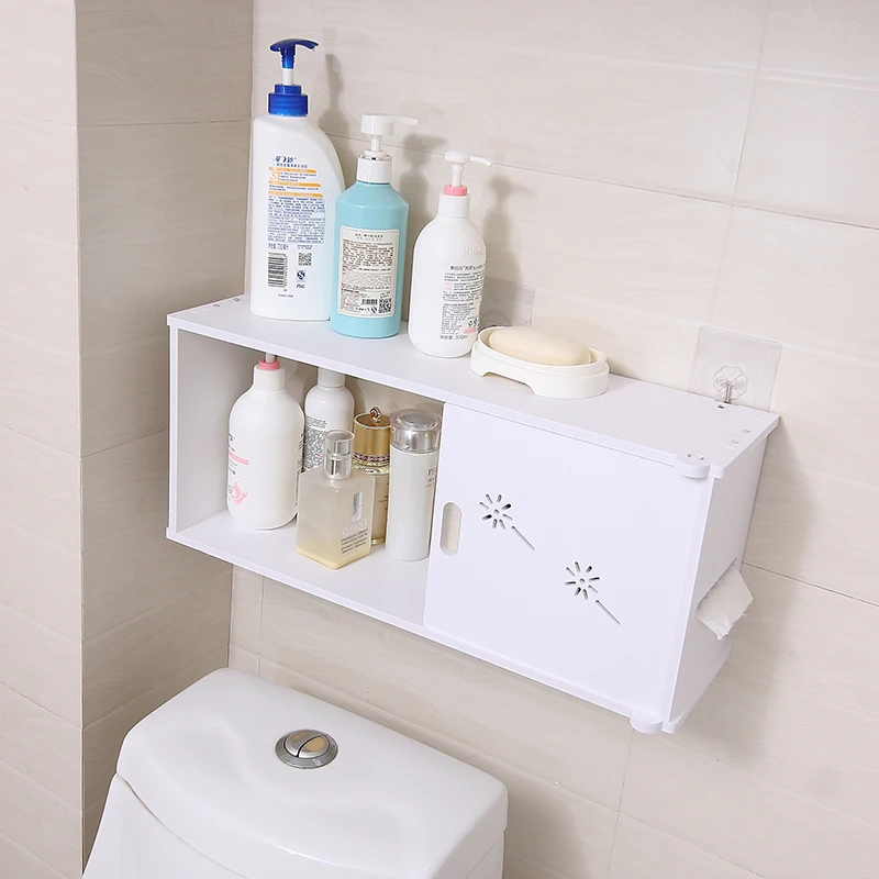 OUSSIRRO رفوف الحمام الجدار شنقا الشامبو مستحضرات التجميل تخزين رف حائط فاصل للماء استخدام الفضاء الأنسجة مربع