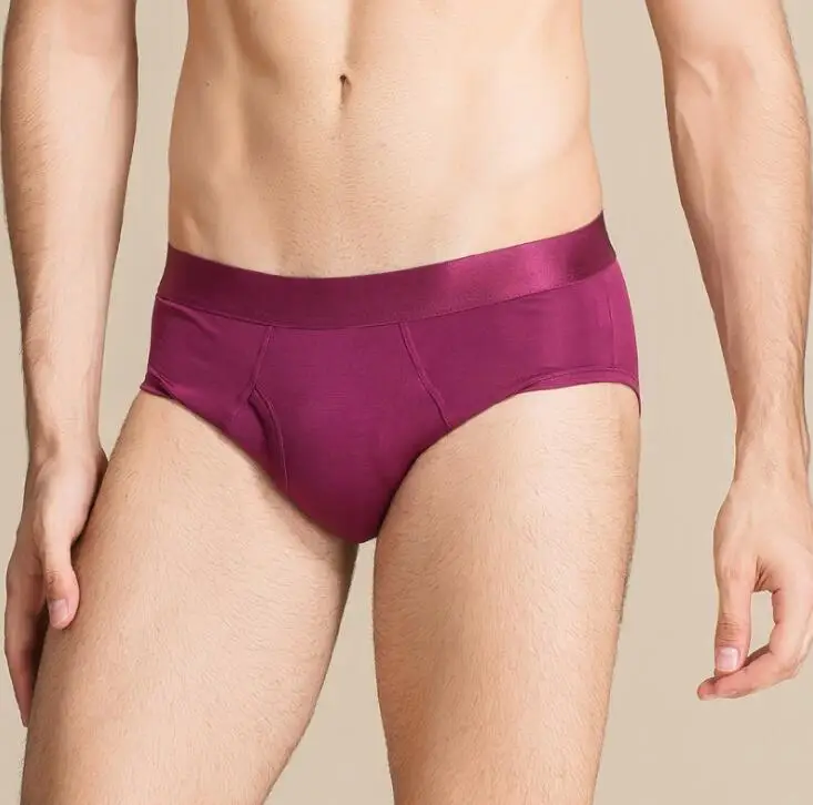 

1 PC 100% Pure Silk Knit Men's Underwear Briefs Size L XL 2XL 3XL SG105