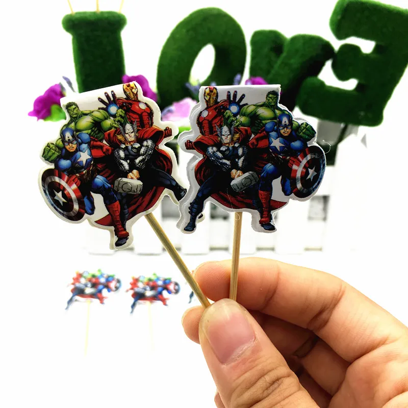 

10PCS AVENGERS CUPCAKE DECORATION BABY SHOWER SUPERHERO CUPCAKE DECORATION AVENGER DISPOSABLE TABLEWARE BIRTHDAY PARTY SUPPLIES