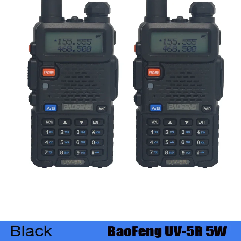 2 шт./компл. Baofeng UV 5R Портативный двухдиапазонный УКВ с подкладкой 5 Вт ham cb радио UV-5R иди и болтай Walkie Talkie “иди и коммуникационное оборудование uv5r - Цвет: Black 5W