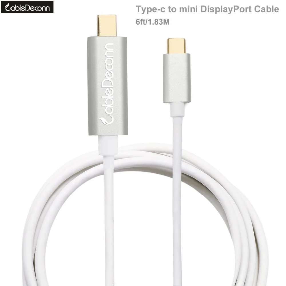 

CableDeconn Thunderbolt 3 Hub USB 3.1 Type C to Mini DisplayPort Male 4Kx2K 60Hz 1.8m Cable for Macbook Pro 2017 HuaWei Mate 10