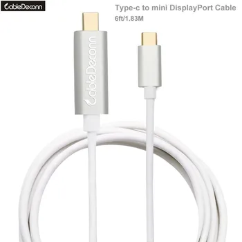 

CableDeconn Thunderbolt 3 Hub USB 3.1 Type C to Mini DisplayPort Male 4Kx2K 60Hz 1.8m Cable for Macbook Pro 2017 HuaWei Mate 10