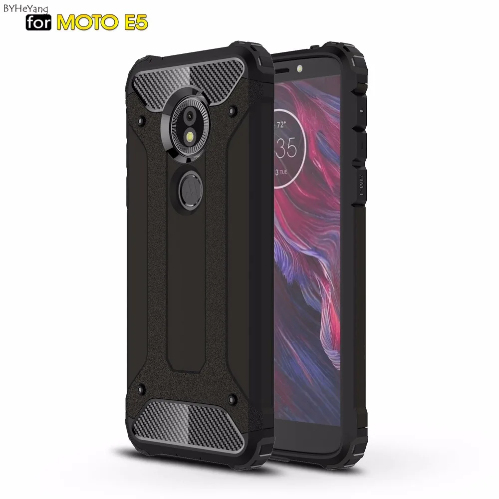 

BYHeYang Protective Armor Case for Coque Motorola Moto E5 Back Cover TPU+PC Shockproof Hybrid Phone Cases For Moto E5 E 5 cover