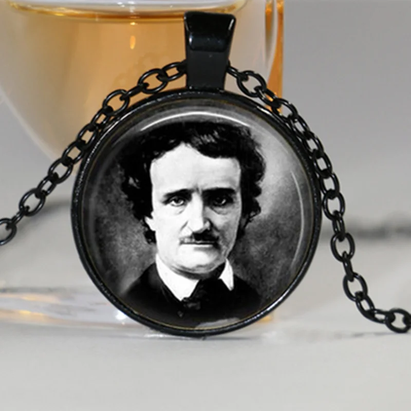 Новый Edgar Allan ожерелье POE старинный Ворон Nevermore черно белый художественный кулон