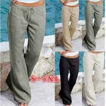 

Loose Long Pants High Waist Casual Style Sports Trouser Minimalist Wide Leg Pants With Belt Plus Size