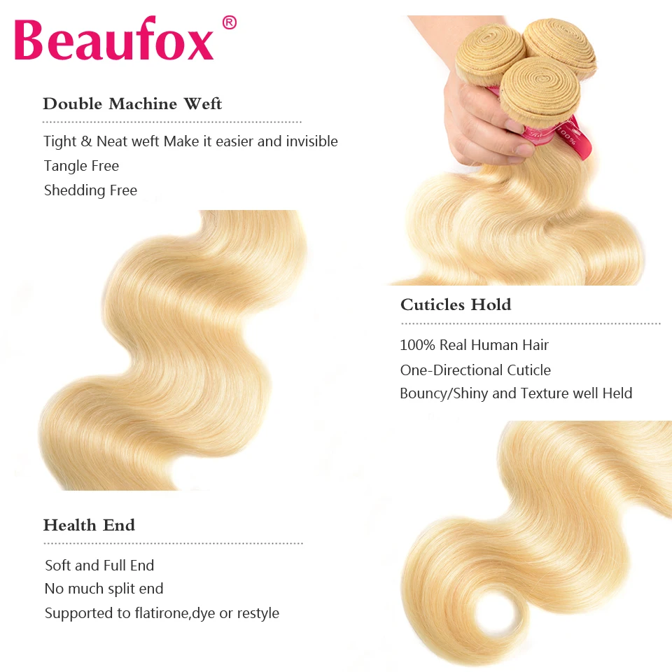 Beaufox 613 Blonde Bundles With Closure Malaysian Body Wave Human Hair Bundles With Closure 613 Hair Bundles With Closure Remy Beaufox 613 Blonde Bundles With Closure Malaysian Body Wave Human Hair Bundles With Closure 613 Hair Bundles With Closure Remy