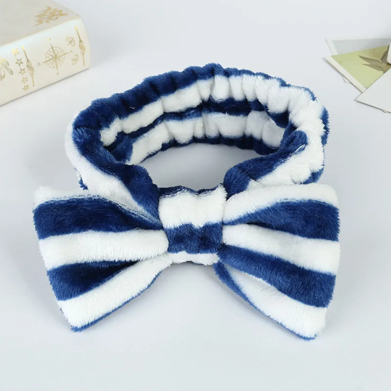 Высокоэластичная креативная лента для волос женская тканевая повязка для волос пончик для волос аксессуары для Плетения КОС конский хвост держатель аксессуары для волос - Цвет: Navy blue strip