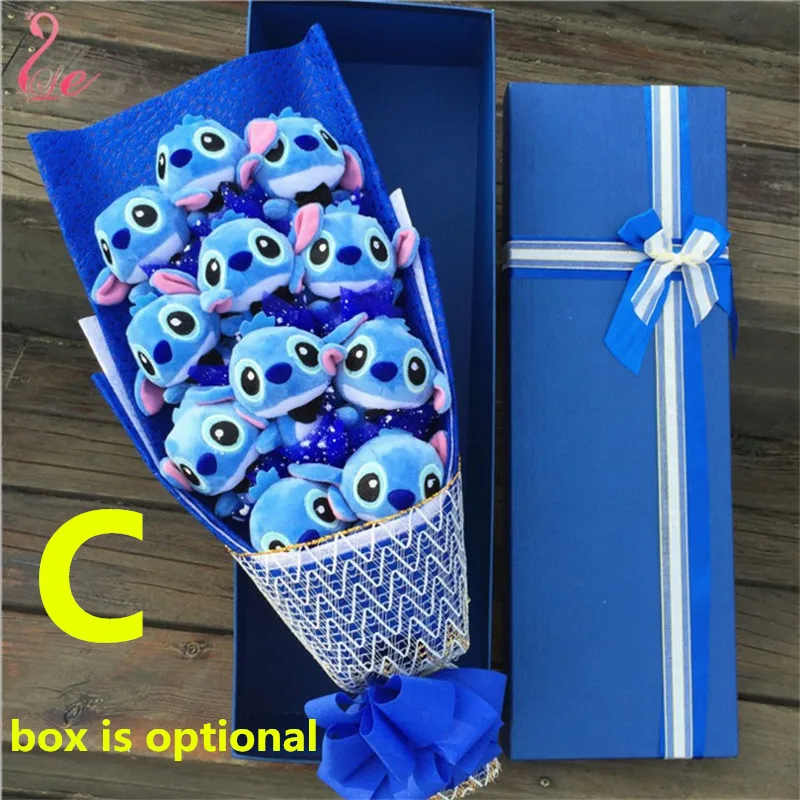 Us 232 42 Offwedding Flowers Artificial Fake Flower Roses Bridal Bouquet Mini Bouquets Stich Lilo Stitch Valentines Day Kawaii Of Plush Toy In