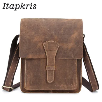 

Itapkris New Genuine Leather Man's Business Briefcase Cowhide High Quality Shoulder Bags Male Handbag Notebook Messenger bag