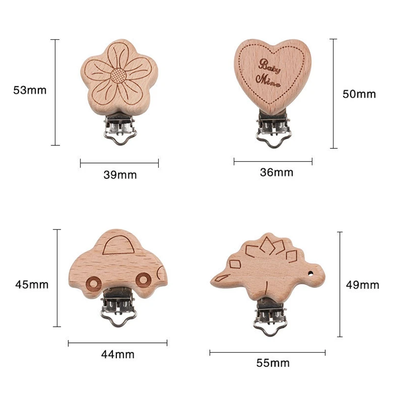 5 шт. милый деревянный зажимы для соски-пустышки деревянные бусины звезда медведь кошка слон смешно соска пустышка держатель зажимы для DIY