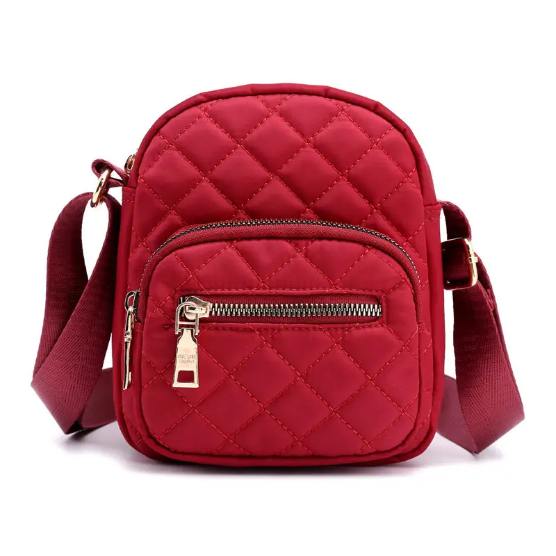 Женские сумки-мессенджеры Нейлоновые женские сумки через плечо модные женские сумки Школьные сумки - Цвет: Красный