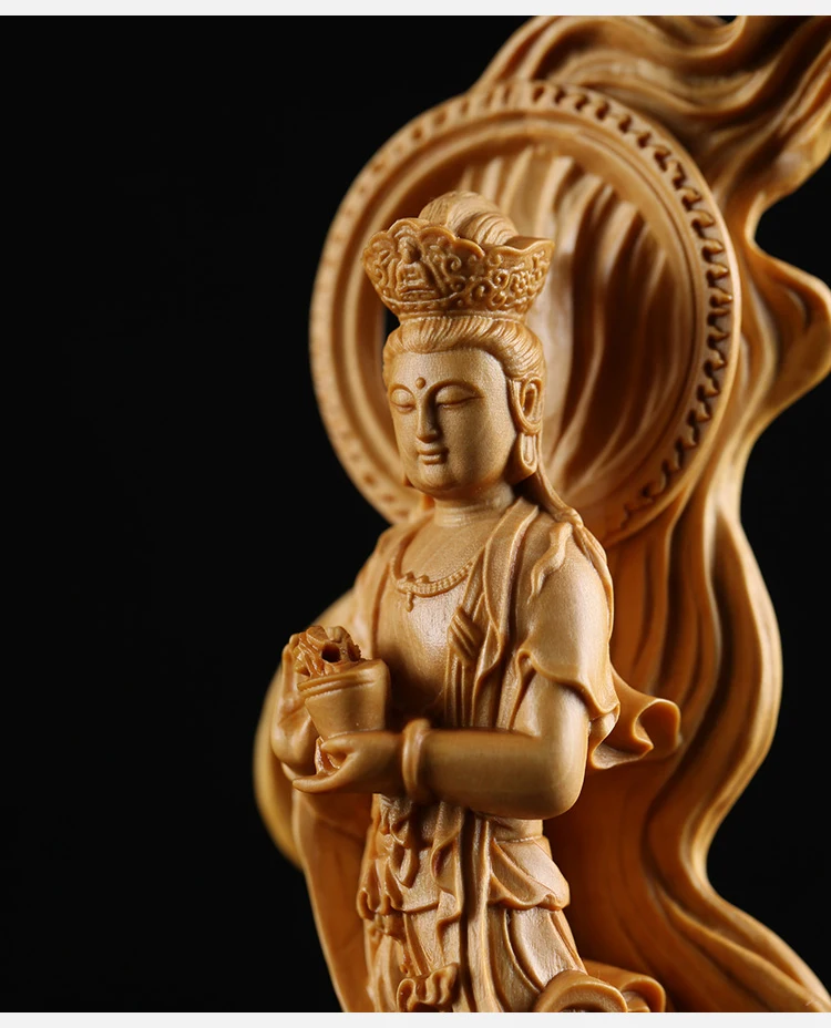 15 см Деревянный спрей Guanyin bouddha фигурка Будды статуя Будды восточные народные ручной работы Дерево Буда резьба estatua домашний декор