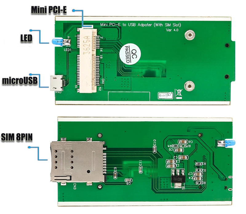 Mini PCI Express, чтобы адаптер Mini USB с Сим слот для карт WWAN/LTE/GSM/HSPA/gps 3g/4G беспроводной мини карта pci-e USB порт