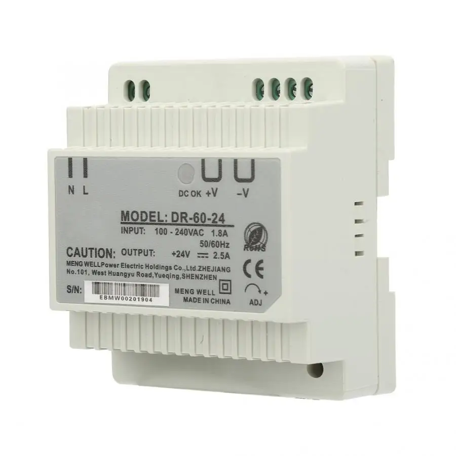 

Adjustable Switching Power Supply Switch Power Supply Module DR-60-24 60W Single Output 24V Din-Rail Power Supply AC/DC