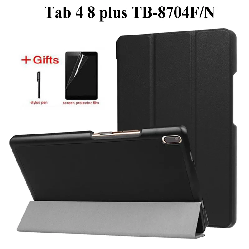 Тонкая магнитная из искусственной кожи чехол для lenovo tab 4, 8 плюс TB-8704x TB-8704F планшет чехол для lenovo tab 4, 8 Plus + пленка + ручка
