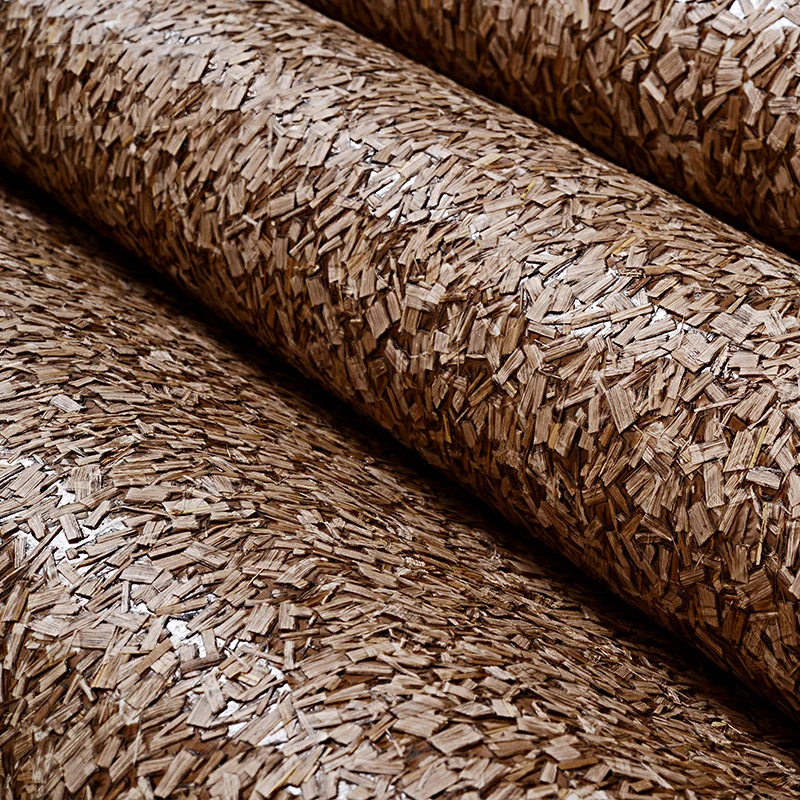 Natural Vermiculite Hub Wood Wallpaper Roll For Office Room Bar Cafe Background 3d Wood Wall Paper Wallcoverings Decor Wallpapers Aliexpress