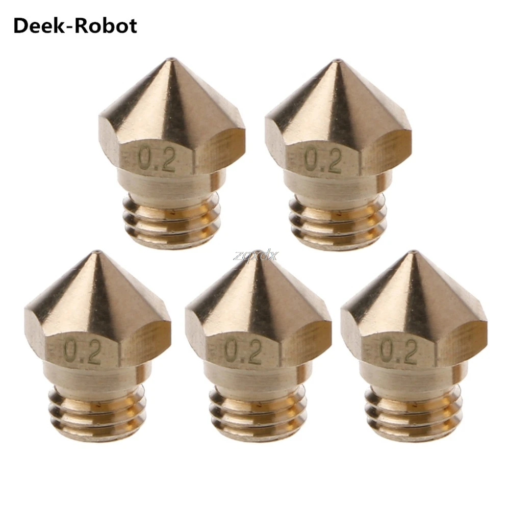 5Pcs MK10 Nozzle Copper M7 Threaded Part For Extrusion 1.75mm 0.2/0.3/0
