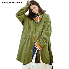 ZURICHOUSE, пальто большого размера, женская мода, хит, цвет, вязанное, с буквенным принтом, весеннее пальто, длинный тренч для женщин
