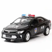 1:32 литые под давлением и игрушечные транспортные средства полицейская Toyota Camry модель автомобиля со звуком и светильник коллекция автомобиля игрушки для мальчика Детский подарок brinquedos