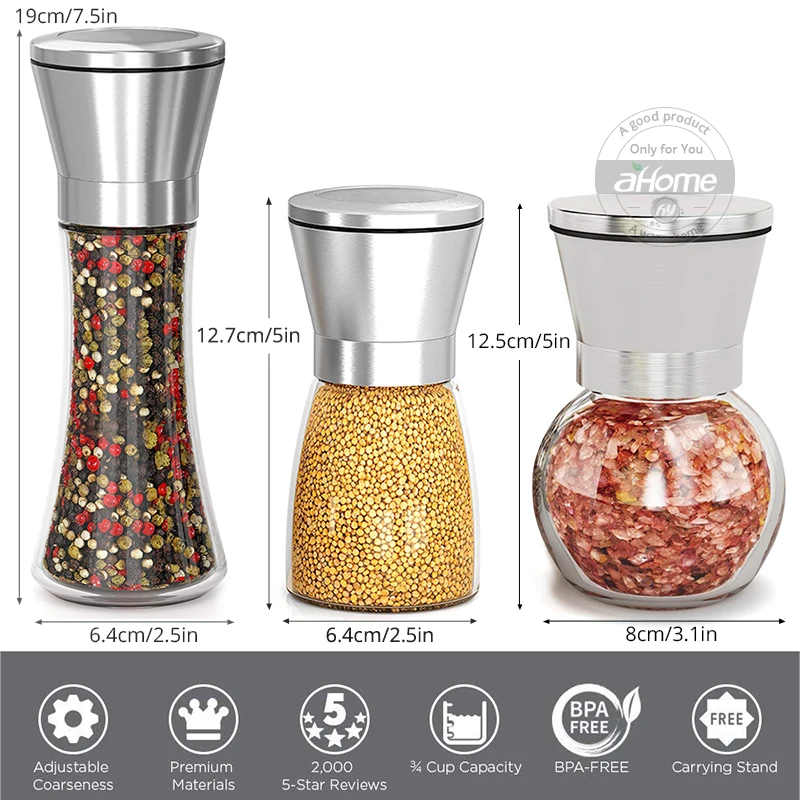 Stainless Steel Salt and Pepper Grinders + Reviews