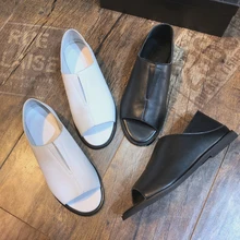 Новое поступление для отдыха сандалии белый черный без застежки с открытым носком летние гладиаторы в римском стиле пляжная обувь Hombre Sapatos