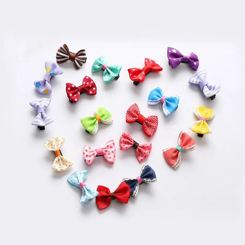 

10PC Small Dogs Bow Hair Grooming Puppy Accessories Supplies For Pet Hair Clip Grooming Yorkshire Bowknot Headdress Color Random