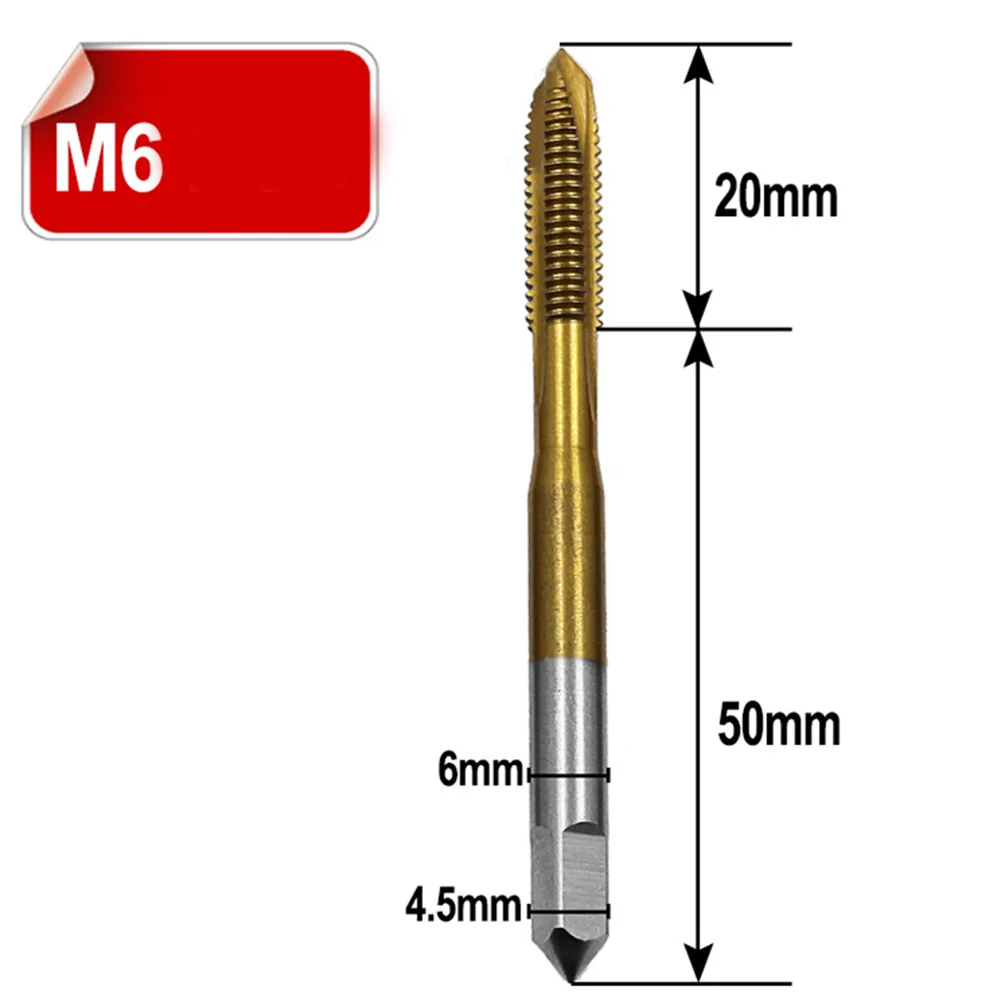 M3/M4/M5/M6/M8 инструменты резьба прочный спиральный узор ручная резка практичная вилка высокоскоростная стальная головка для дрели кран