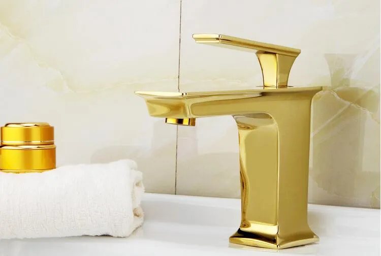 

Basin faucet copper vertical cold hot single handle and puckering gold basin sink faucet lavatory washbasins
