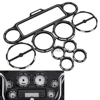 

Motorcycle Stereo Accent+Speedometer+Speaker Trim Ring Set Fit For Harley Touring Electra Road Glide Street Glide FLHX 96-13