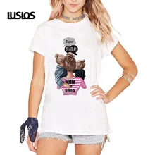 Женская футболка для мамы и дочки, летняя Женская корейская модная уличная одежда, модные женские футболки