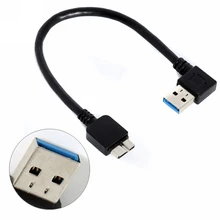 20 см USB 3,0 кабель-адаптер USB 3,0 под прямым углом ТИП A папа к Micro B папа Кабель-адаптер для передачи данных