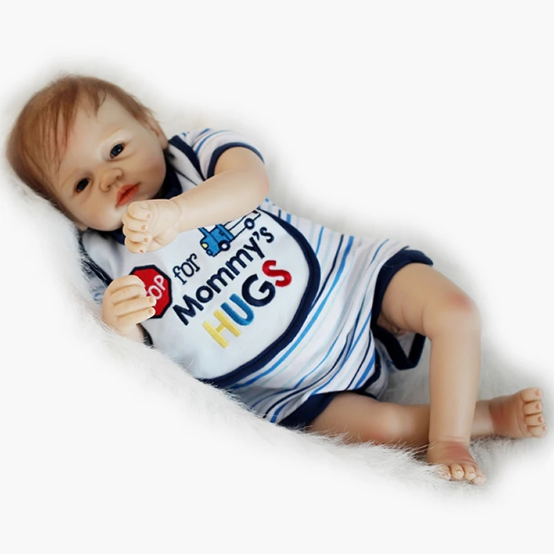 KEIUMI Реалистичная кукла Reborn Baby Boy 22 дюйма силиконовая для младенцев ручная работа