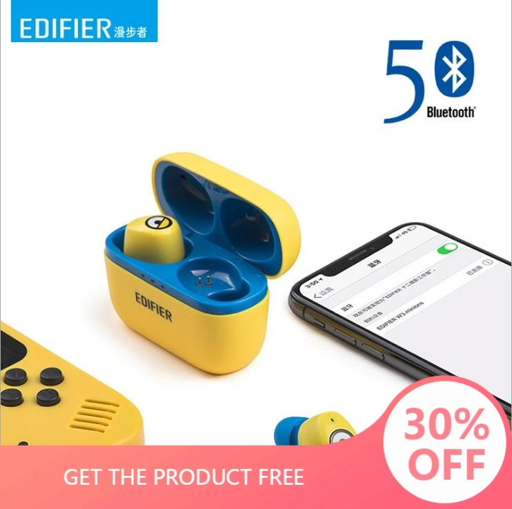 

Genuine Edifier W3 Little Yellow Man Edition Wireless Bluetooth Sports Earphones Mai Mini Ultra Small Headphones