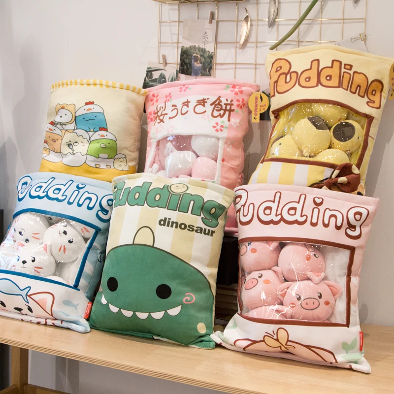 

A Bag Of Sumikko Gurashi Plush 8 pcs Pig Cinnamoroll Melody Soft Stuffed Pillow Corner Bio Cartoon Doll for Kids children