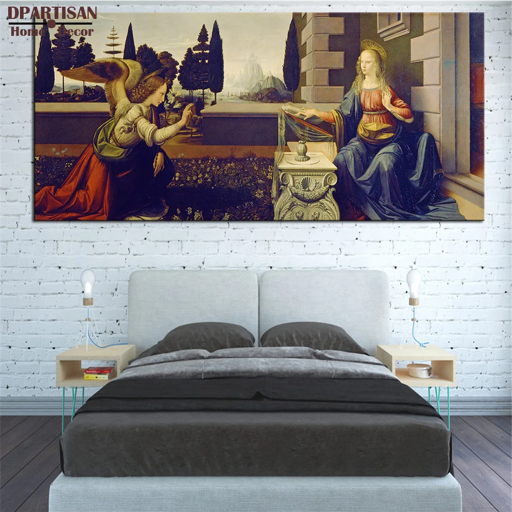 

DPARTISAN LEONARDO DA VINCI Annunciation 1472-75 giclee huge big sizes print CANVAS WALL ART PRINT ON CANVAS OIL PAINTING