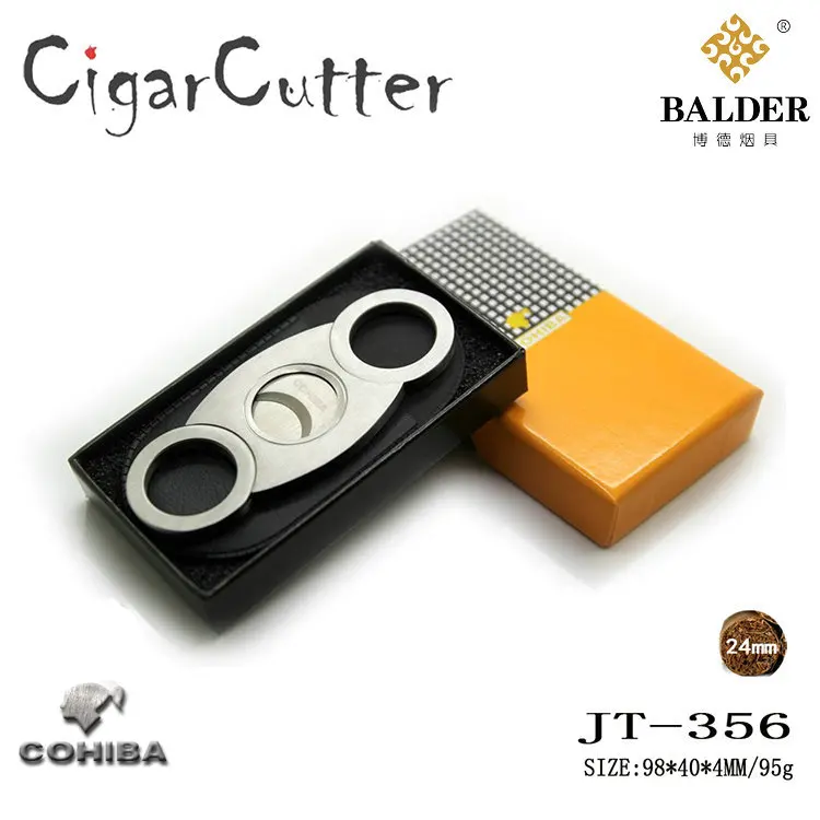 1 шт. Cohiba сигарный резак для сигар из нержавеющей стали двустворчатый ножницы для сигар с кожаный портсигар мешочек и Подарочная коробка JT356