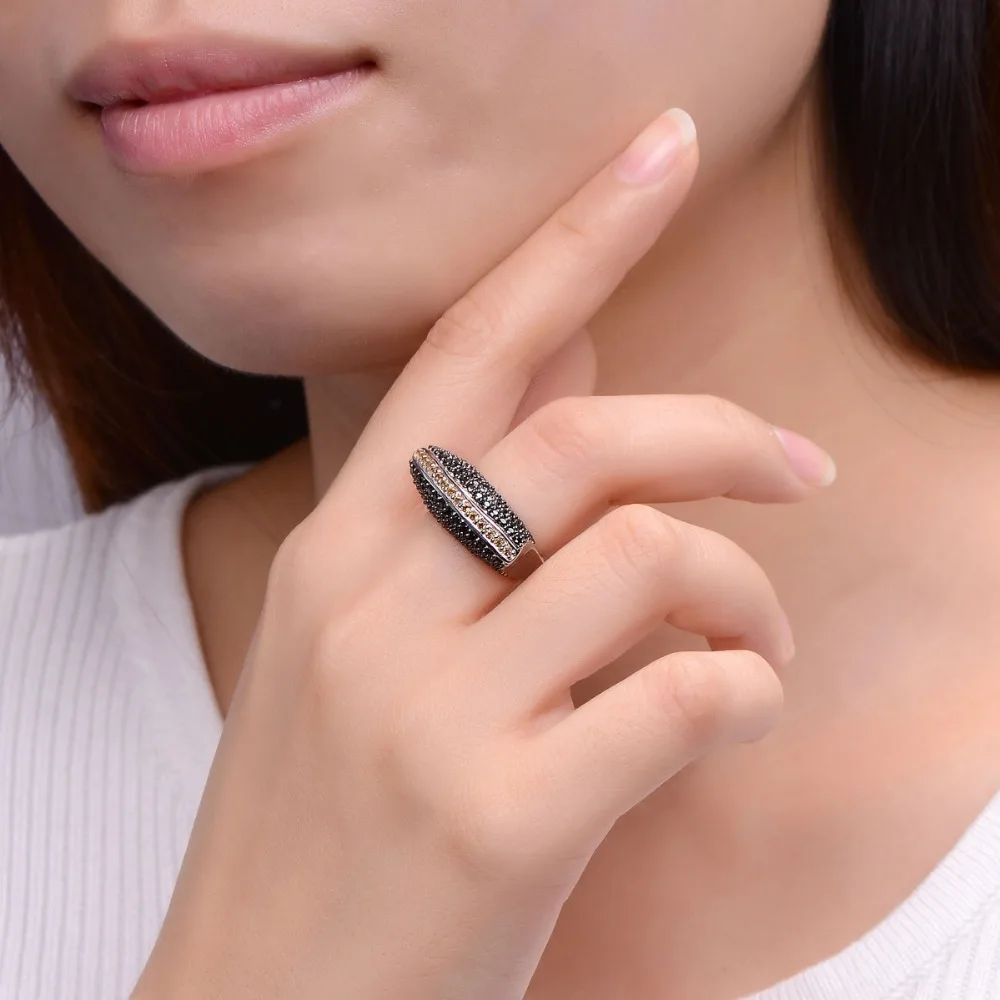 Hutang кольцо серьги Ювелирные наборы натуральный много драгоценных камней Цитрин Черный шпинель 925 пробы серебро ювелирные изделия для женщин