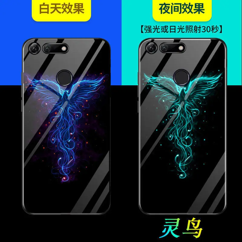 Чехол для телефона huawei Honor View 20, чехол, светящаяся, светящаяся, закаленное стекло, задняя крышка для huawei P10 P10 Plus P20 P20 Pro, сумка, чехол