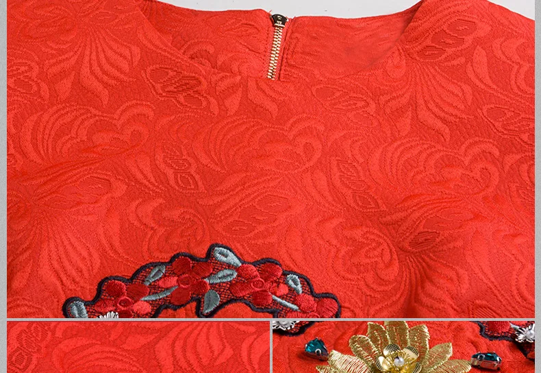 Truevoker дизайнерское платье женское высококачественное Элегантное платье без рукавов с сердечками и бусинами, вышитый жаккард, красное платье