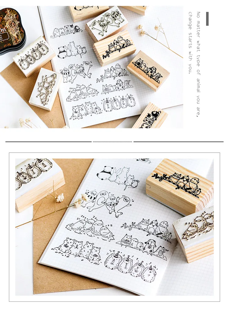 Деревянный штамп прекрасный ряд серии коробки скрапбук DIY Фотоальбом украшение карты ремесло деревянная резиновая игрушечная печать