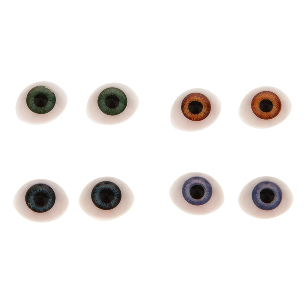 16 Pieces Plastic Oval Eyes Eyeballs for Mask Doll Bear Toy Making 5mm 6mm
