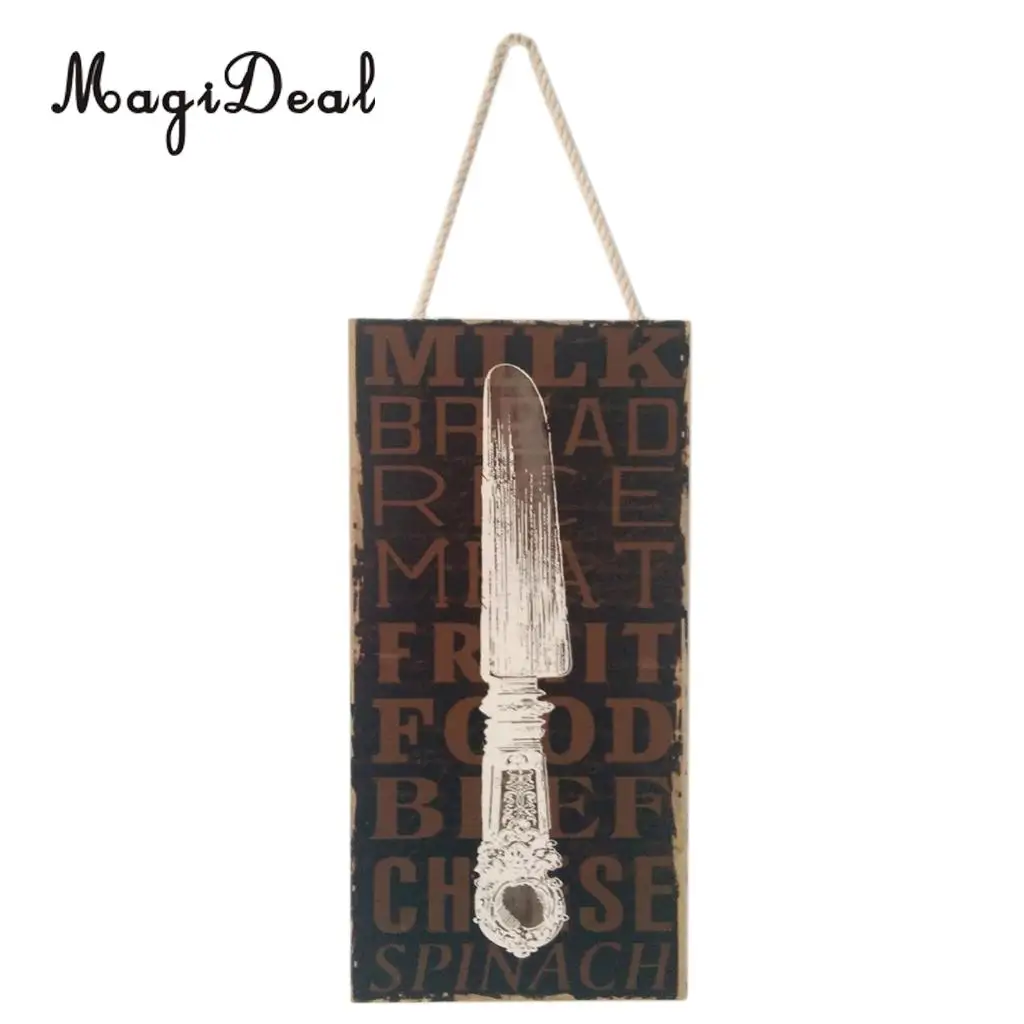 MagiDeal Home Dining Kitchen Natural Wood Plate Sign Cafe Pub Bar Wall Art Plaque - Coffee Shop Tea House Rest Room