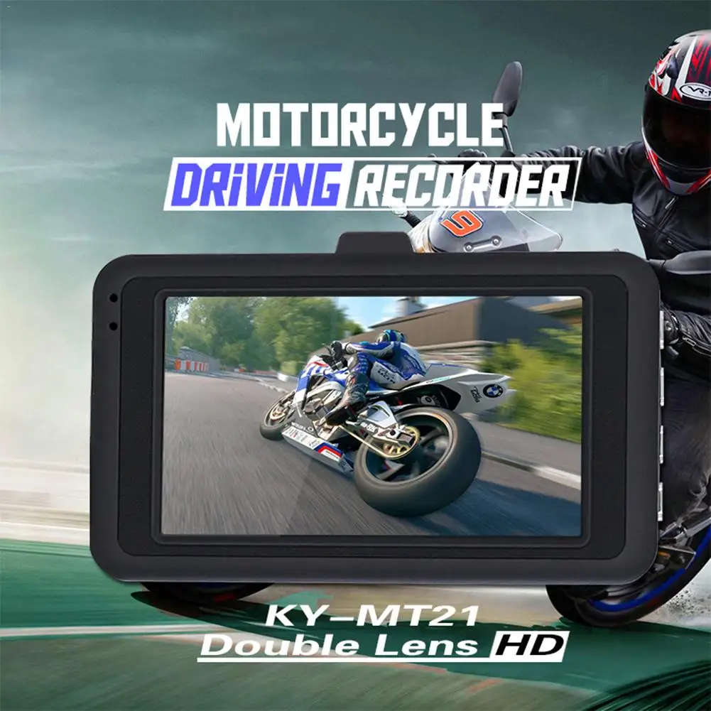 

Universal DC12-24V 720P Waterproof Motorcycle Camera DVR 3.0 Inch HD Display Motor Dash Cam with Special Dual-track Lens Wide Fi