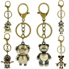 Accessories SteamPunk Cartoon Key chains Fashion Alloy Vintage Leather Chain For Men Women Car Styling Keychain Wholesale