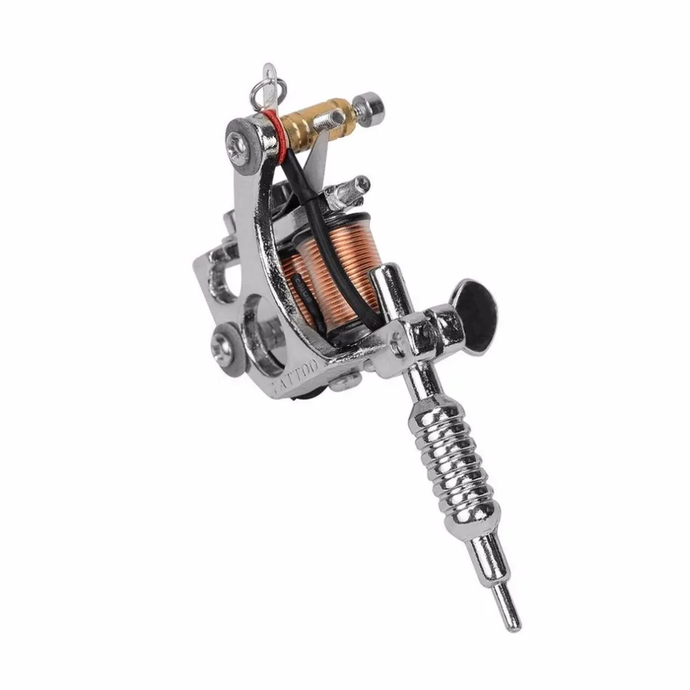 

Casting Technology Unisex Golden & Silver 8 Warps Coils GS100 Fashion Mini Gun Tattoo Machine Pendant Toy with Chain Silver