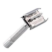 Safety Razor Chrome Alloy Top Quality with Packing Sliver Unscrew The Two-sided turret Manual Shaving Razor with Portable Box